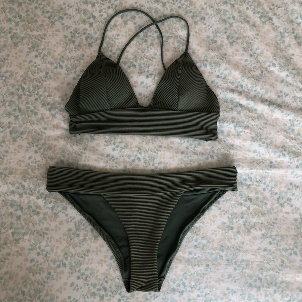 Olive green bikini set